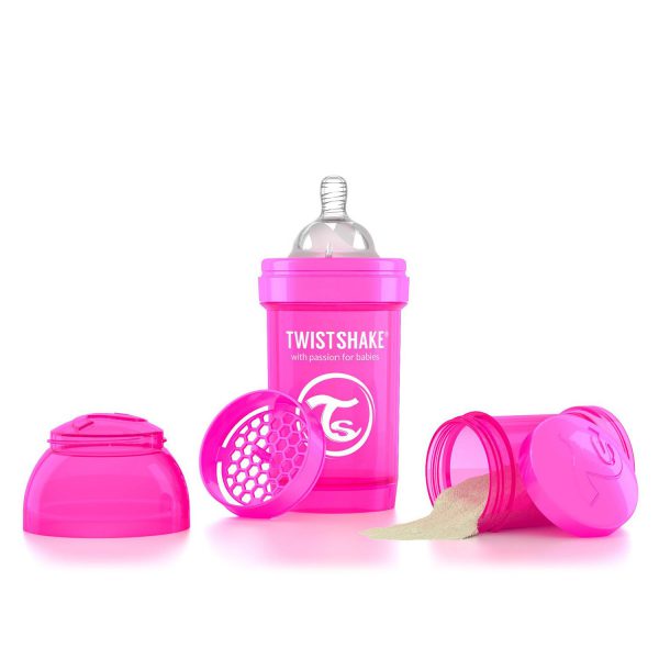 Бутылочка для кормления Twisthake 260 мл. розовая