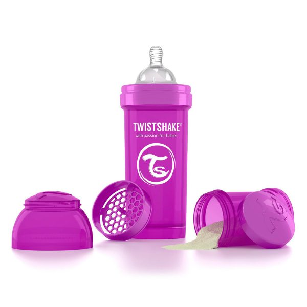 Антиколиковая бутылочка 260 мл. Twisthake для кормления Фиолетовая Bestie