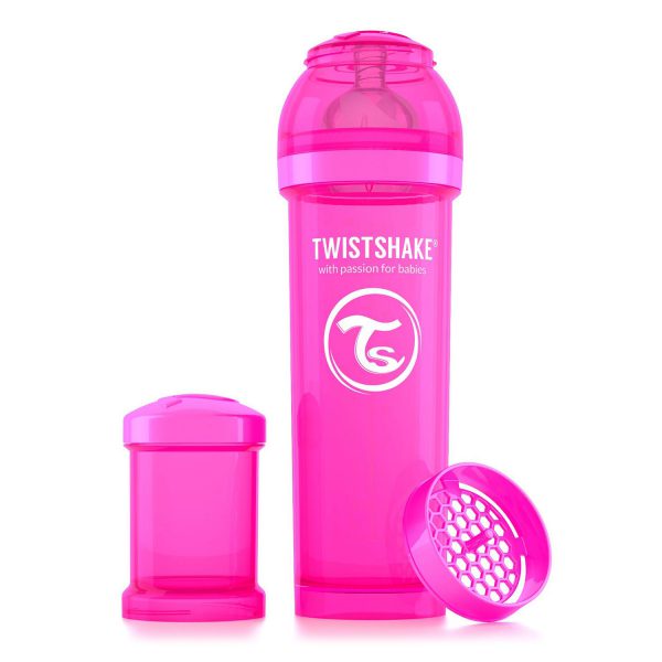 Бутылочка для кормления Twisthake 330 мл. розовая