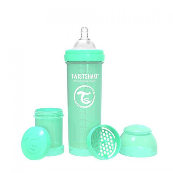 Антиколиковая бутылочка Twistshake для кормления 330 мл. Пастельный зелёный