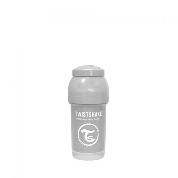 Антиколиковая бутылочка Twistshake для кормления 180 мл. Пастельный серый