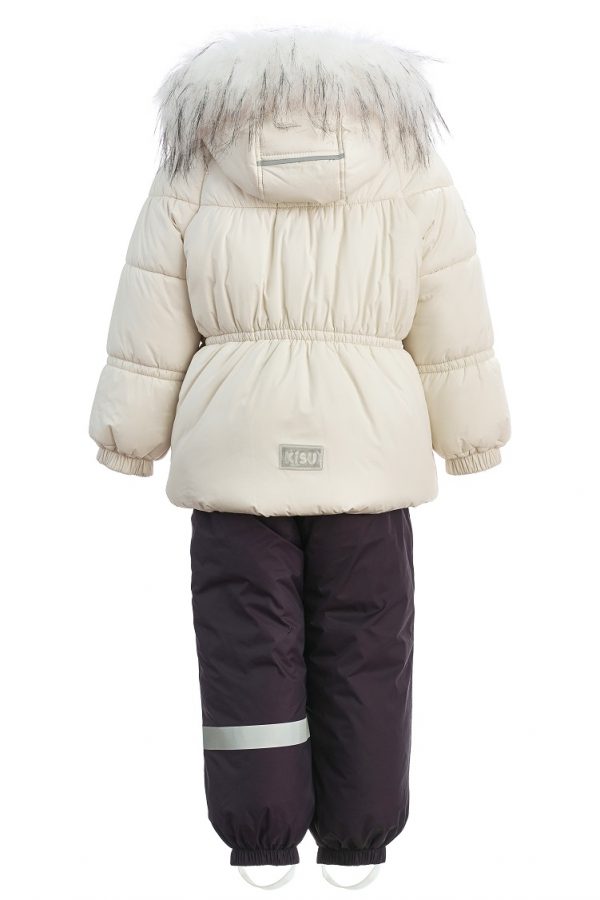 Зимний костюм для девочки KISU 92 молочный